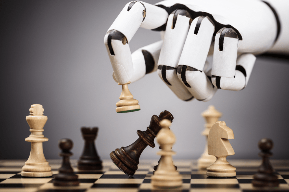 Premium AI Image  Checkmate A decisive business strategy ends the